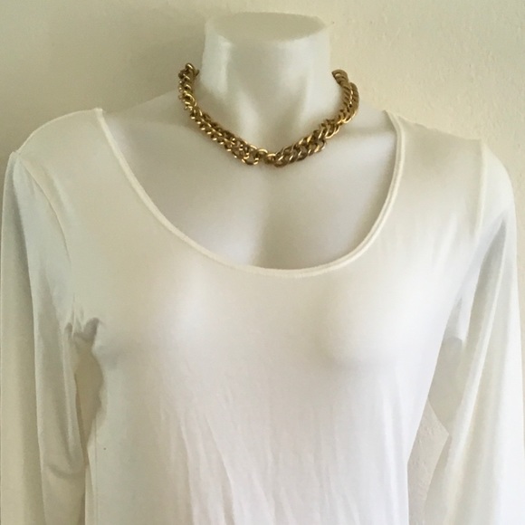 UNIQLO Off White Heattech Scoop Neck T -Shirt SzXL - Picture 2 of 4